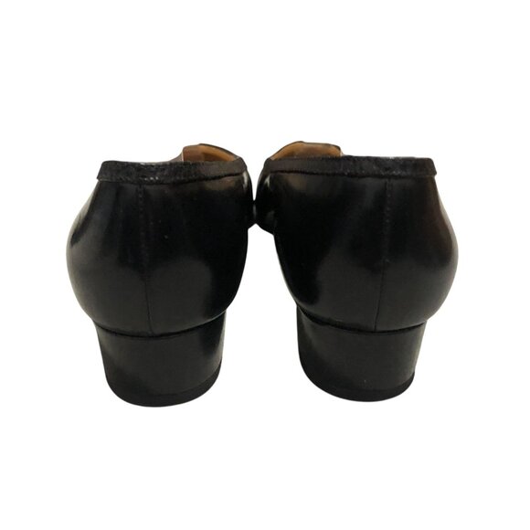 Silvia Fiorentina Vintage Pumps Leather Slip On Almond Toe Black 8N Narrow - Picture 5 of 11